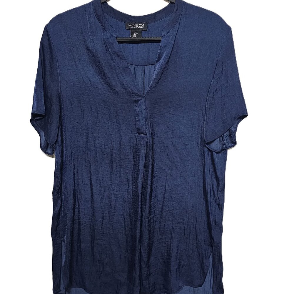rachel zoe blue tunic top medium